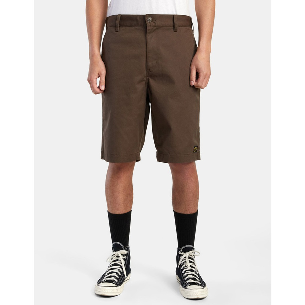 RVCA Americana Mens Shorts Chocolate Brown Relaxed Fit Waist 30
